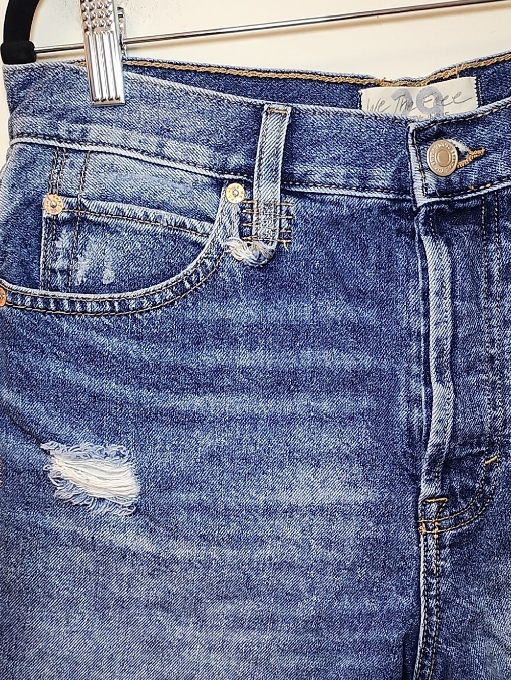 Free People Makai Cutoff Denim Shorts High-Rise Distressed Denim Shorts Blue 29 - Picture 15 of 16
